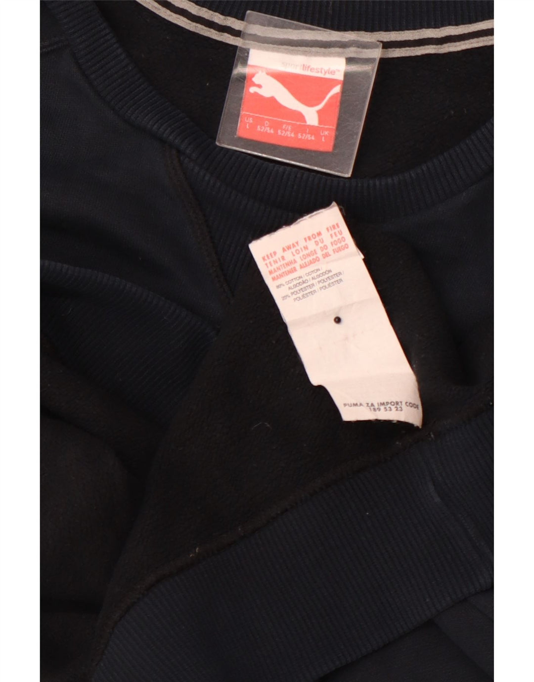 PUMA moletom gráfico masculino jumper grande algodão azul marinho