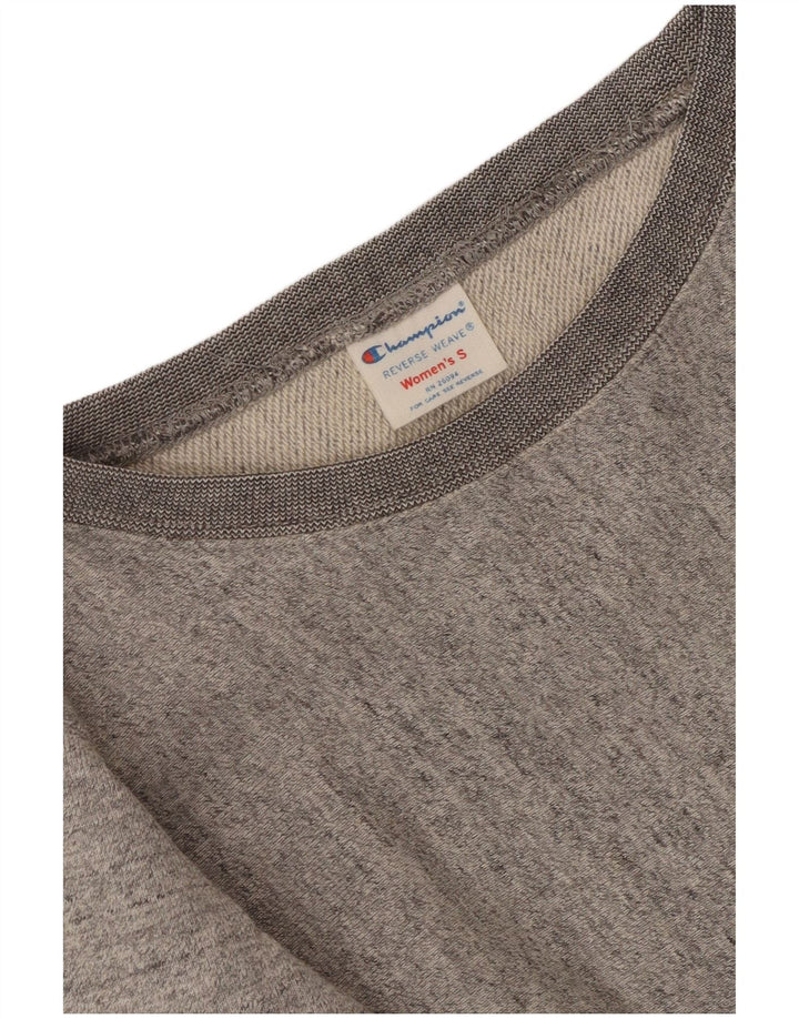 Champion moletom feminino jumper UK 10 pequeno cinza colorblock