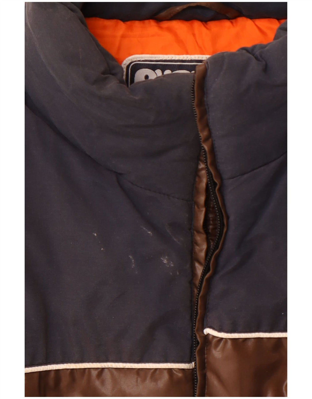 Colete acolchoado masculino PUFFA UK 44 2XL poliéster colorblock marrom