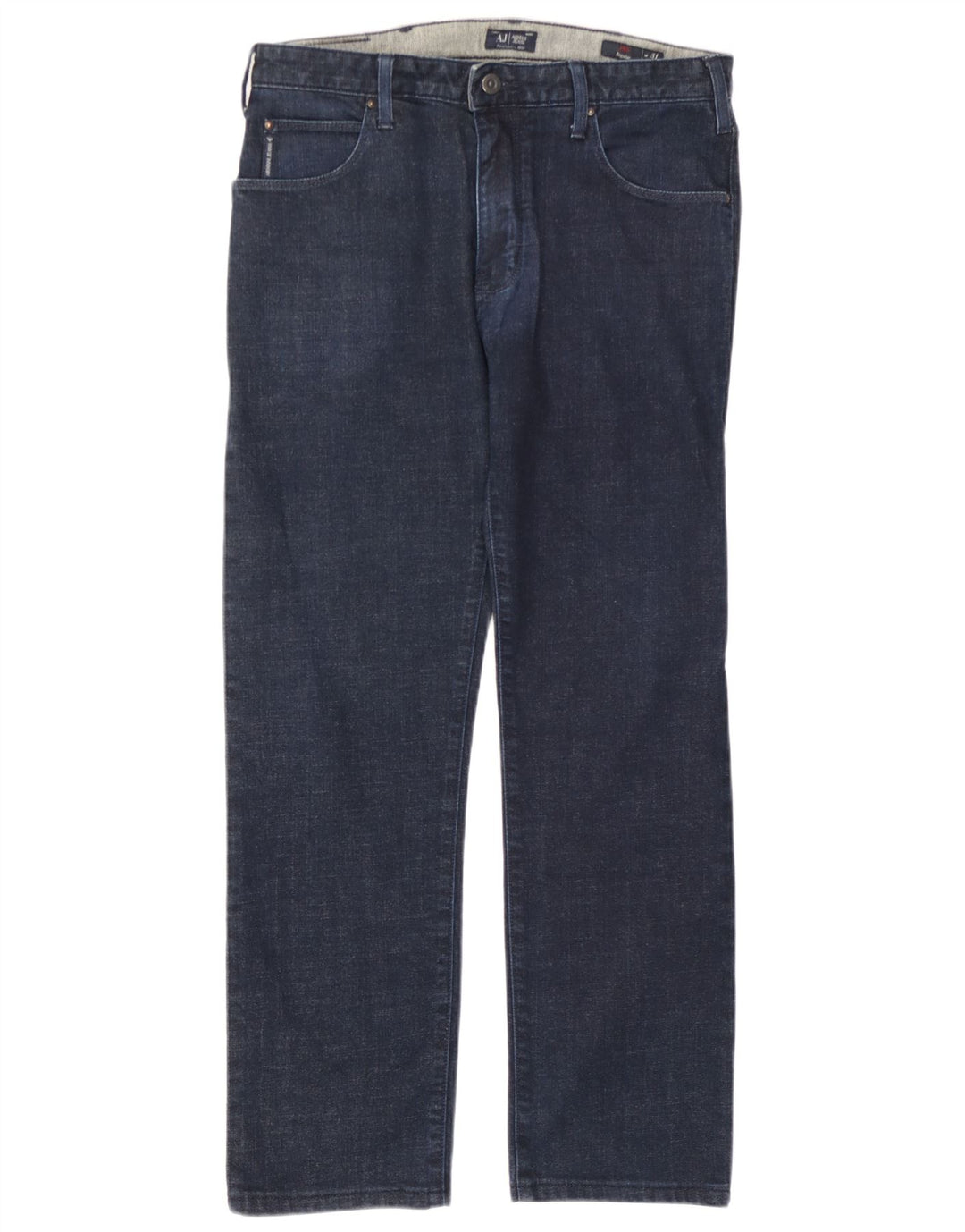Armani feminino regular reto jeans W31 L27 algodão azul marinho