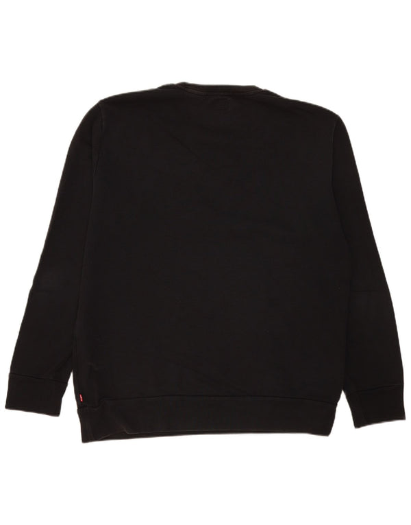 Levi's moletom gráfico masculino jumper grande algodão preto