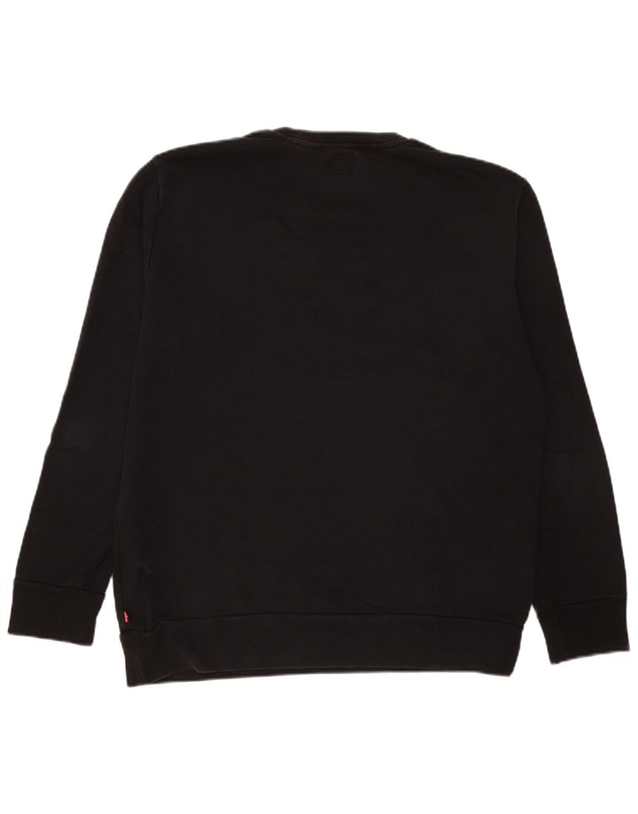 Levi's moletom gráfico masculino jumper grande algodão preto