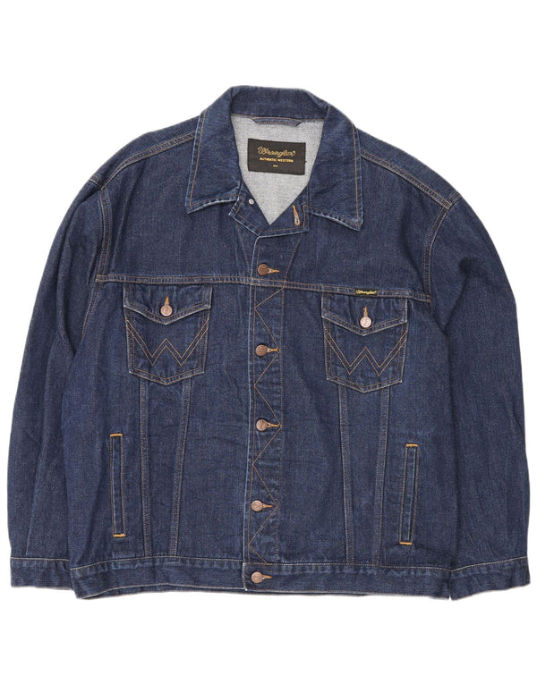 Jaqueta jeans masculina Wrangler UK 44 2XL algodão azul