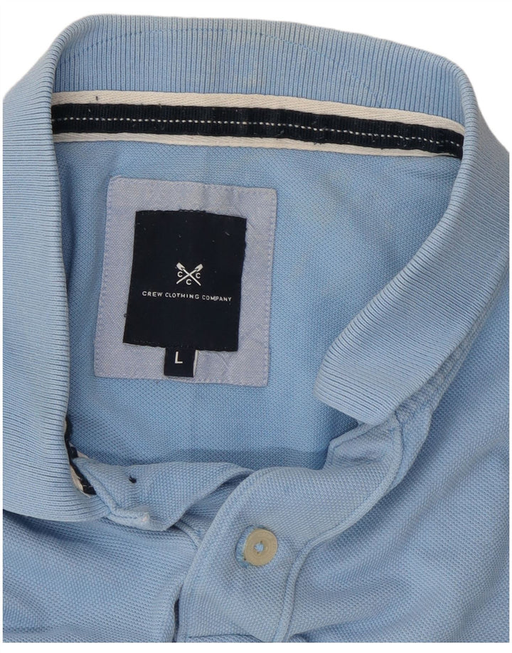 Camisa polo masculina Crew Clothing grande algodão azul