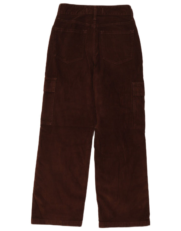 Calça feminina cargo de veludo cotelê Hollister W27 L29 marrom