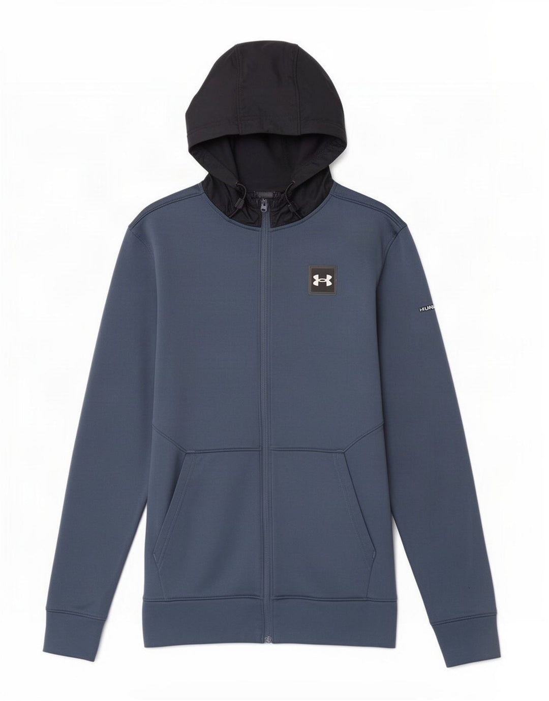 Suéter masculino Under Armour Graphic Zip com capuz e bloco colorido azul médio