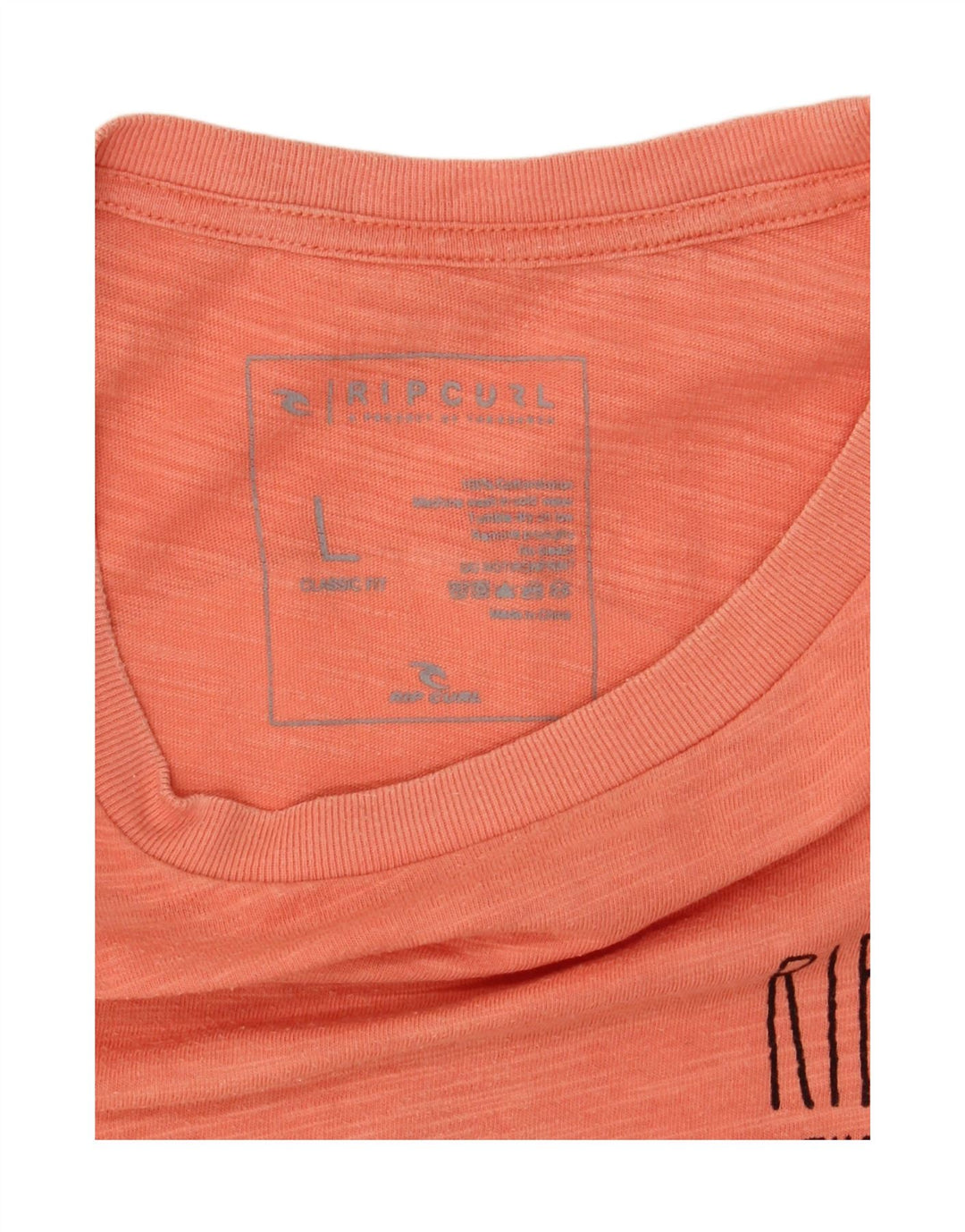 Camiseta masculina Rip Curl com estampa gráfica grande de algodão laranja