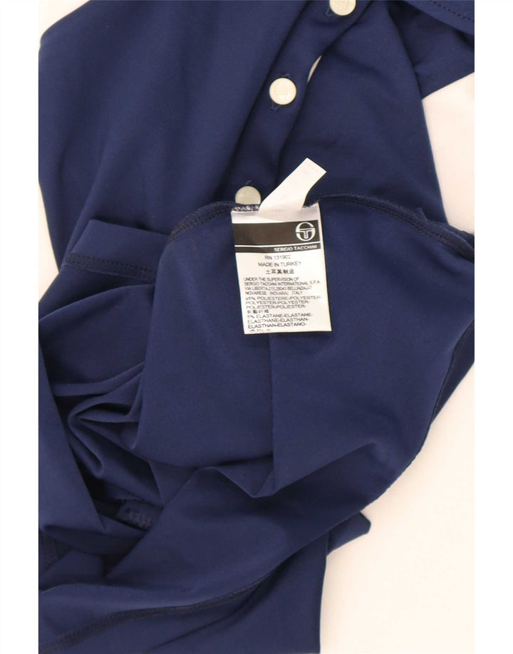 Camisa pólo feminina Sergio Tacchini IT 44 médio azul marinho colorblock