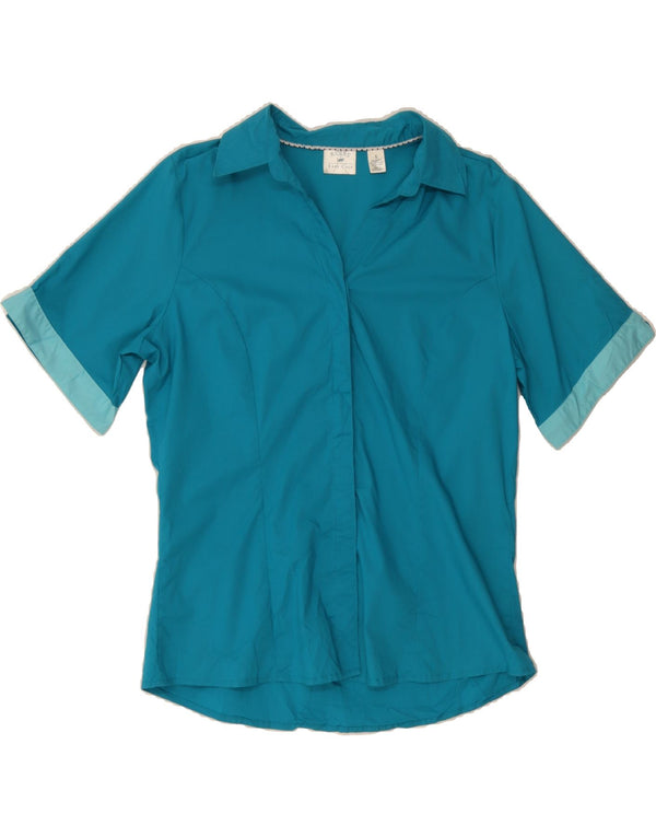 Camisa feminina de manga curta LEE Riders Reino Unido 16 grande algodão azul