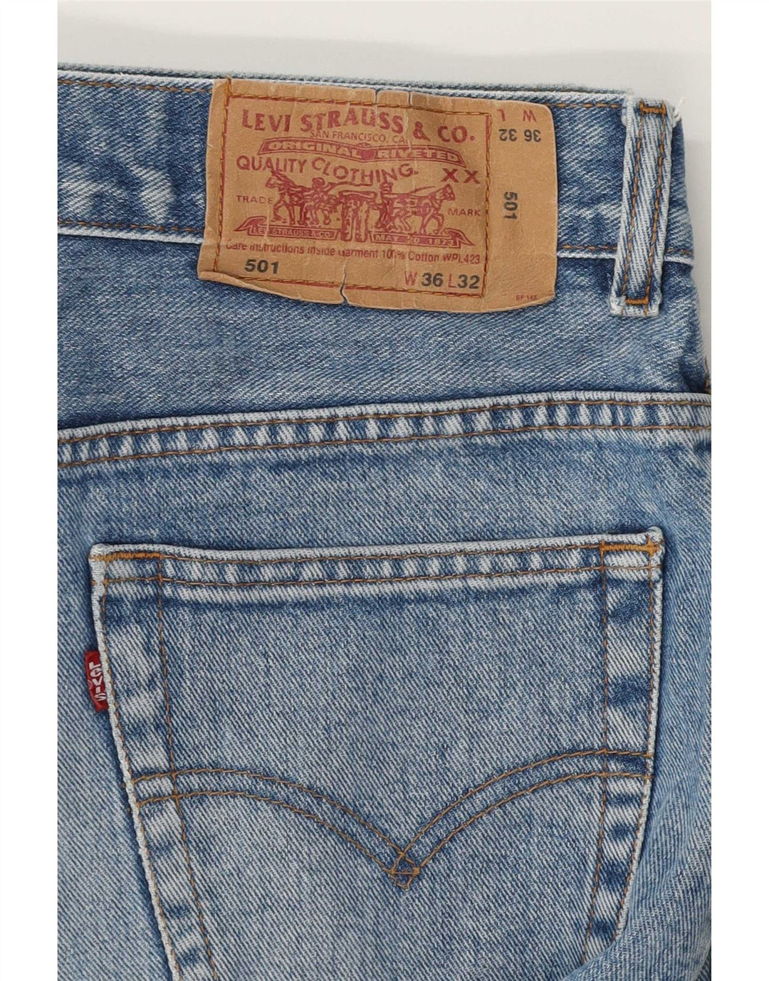 Levi's Masculino 501 Straight Jeans W36 L32 Azul Algodão