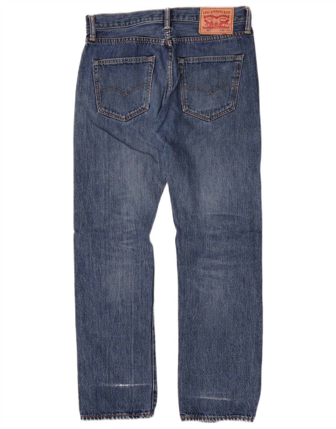 Calça jeans reta masculina Levi's W30 L30 azul algodão