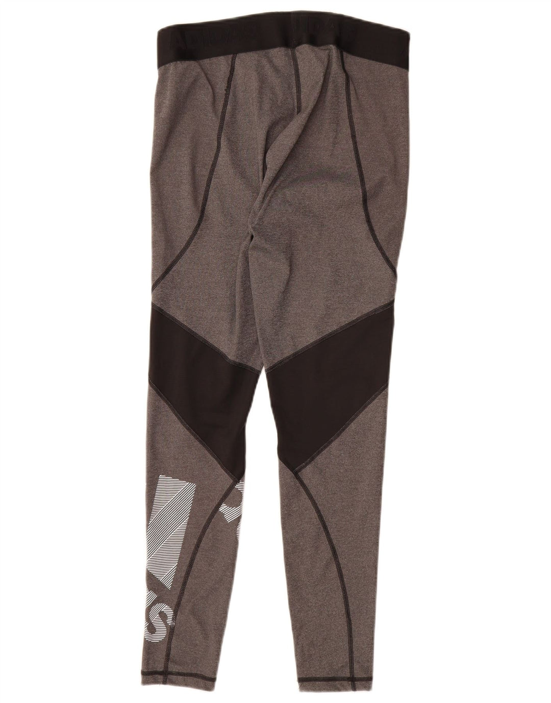 Leggings Adidas Femininas UK 12/14 Cinza Médio Colourblock Poliéster
