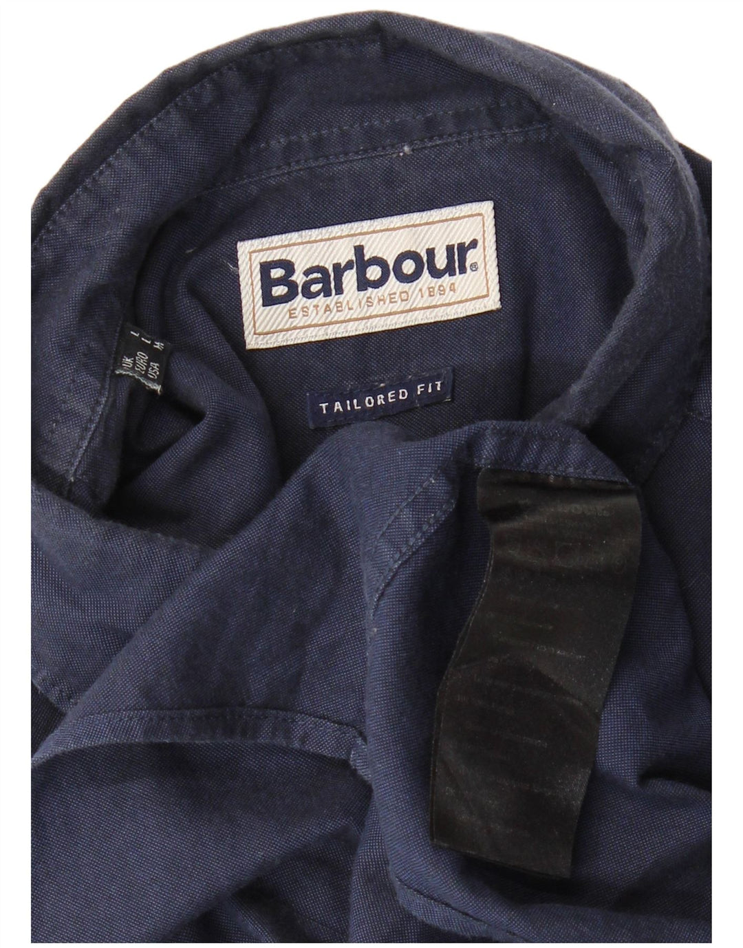 Camisa masculina BARBOUR sob medida grande algodão azul marinho