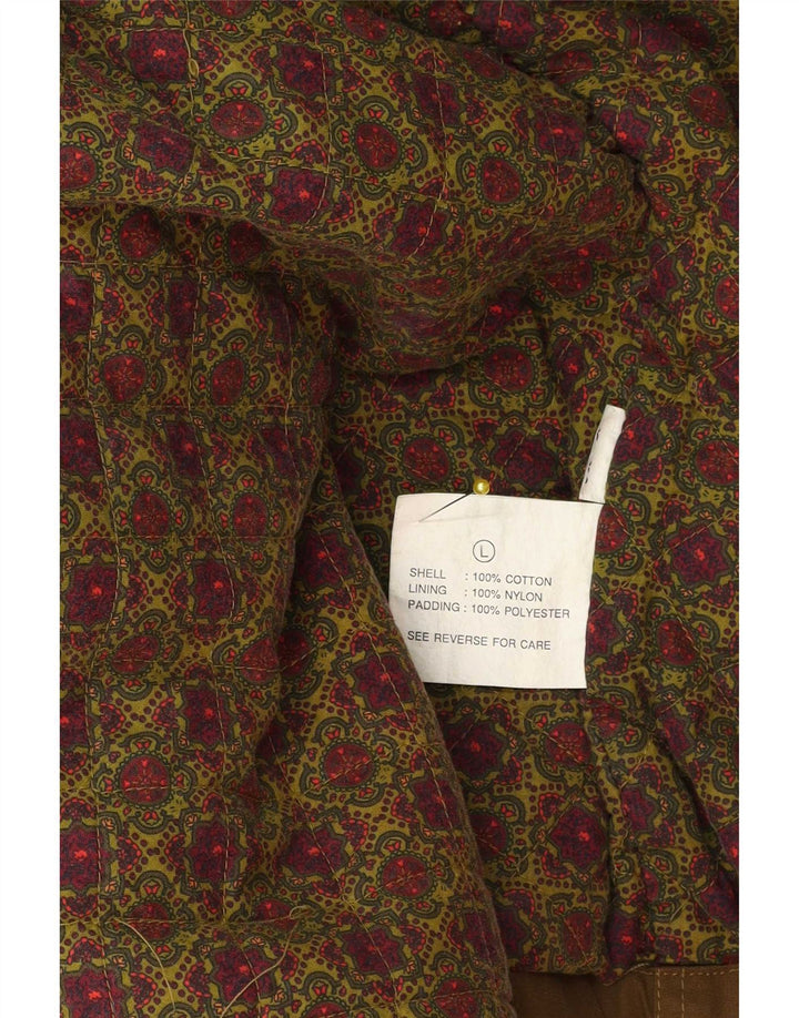 Jaqueta utilitária masculina vintage UK 40 grande algodão marrom