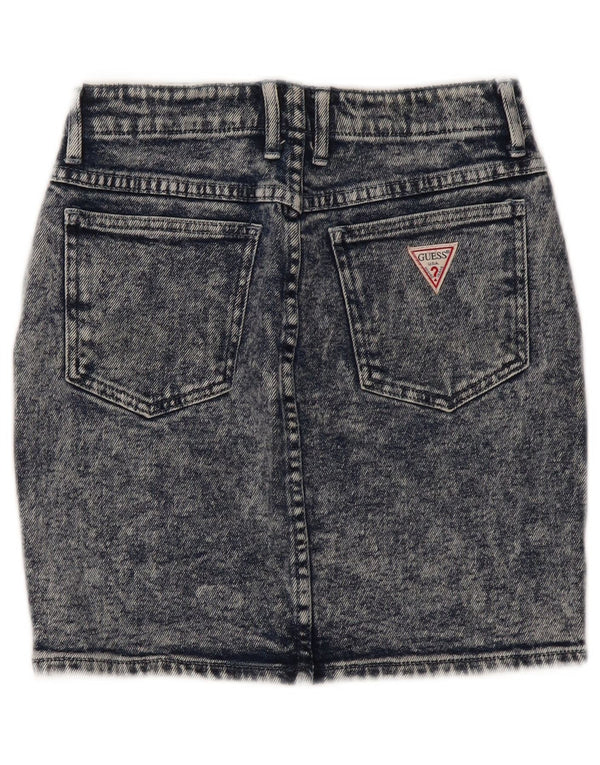 Saia jeans feminina Guess UK 4 XS W25 algodão azul