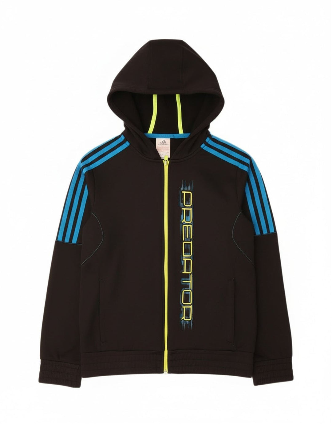 Suéter Adidas Boys Predator Graphic Zip com capuz 13-14 anos preto poliéster