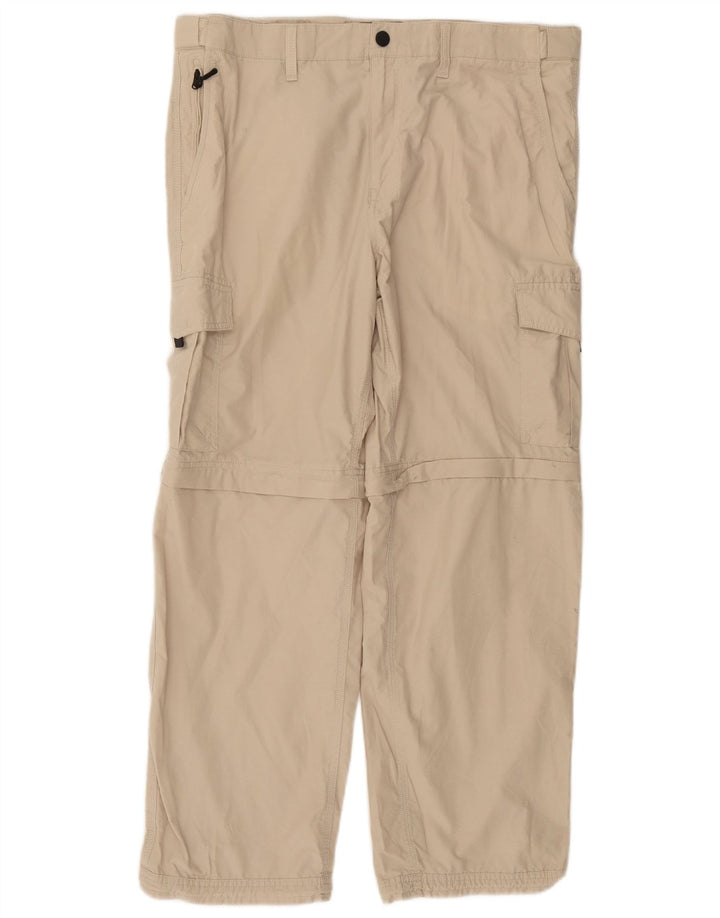Calça cargo reta masculina Marks & Spencer W36 L29 algodão bege