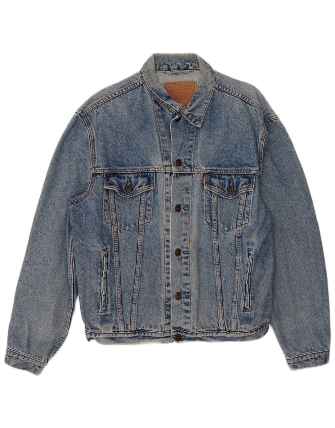 Jaqueta jeans masculina Levi's UK 40 grande algodão azul