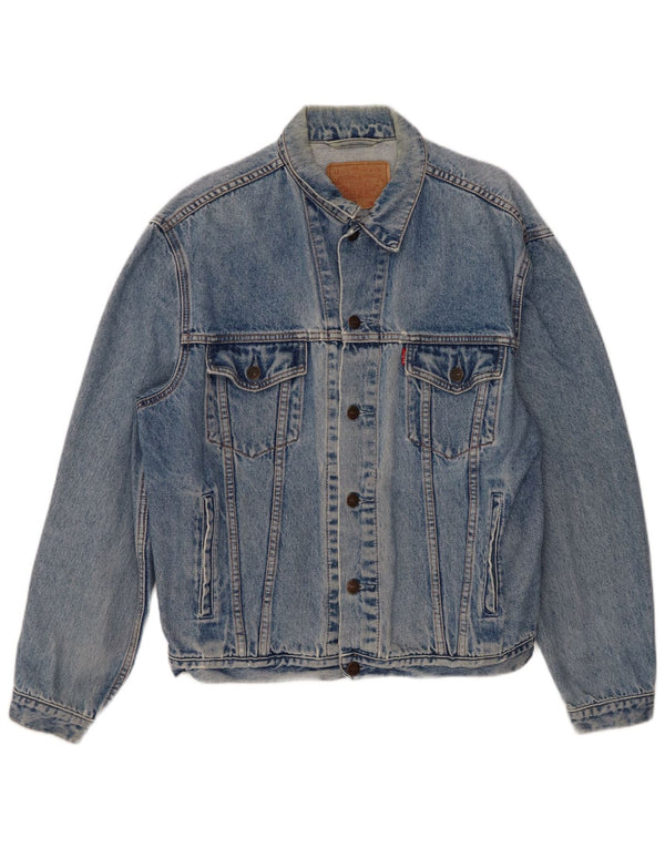 Jaqueta jeans masculina Levi's UK 40 grande algodão azul
