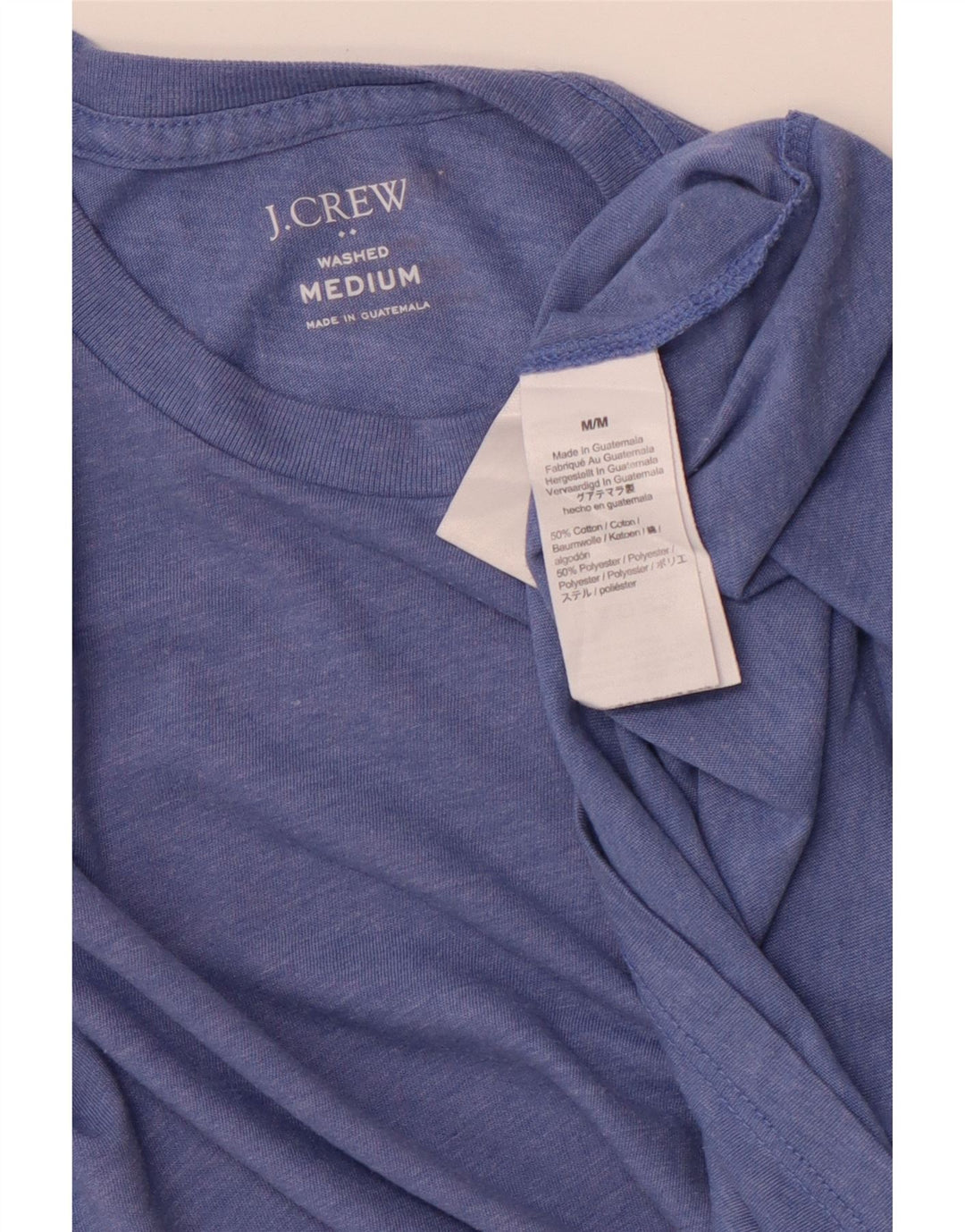 Camiseta masculina J. CREW Top de algodão azul médio