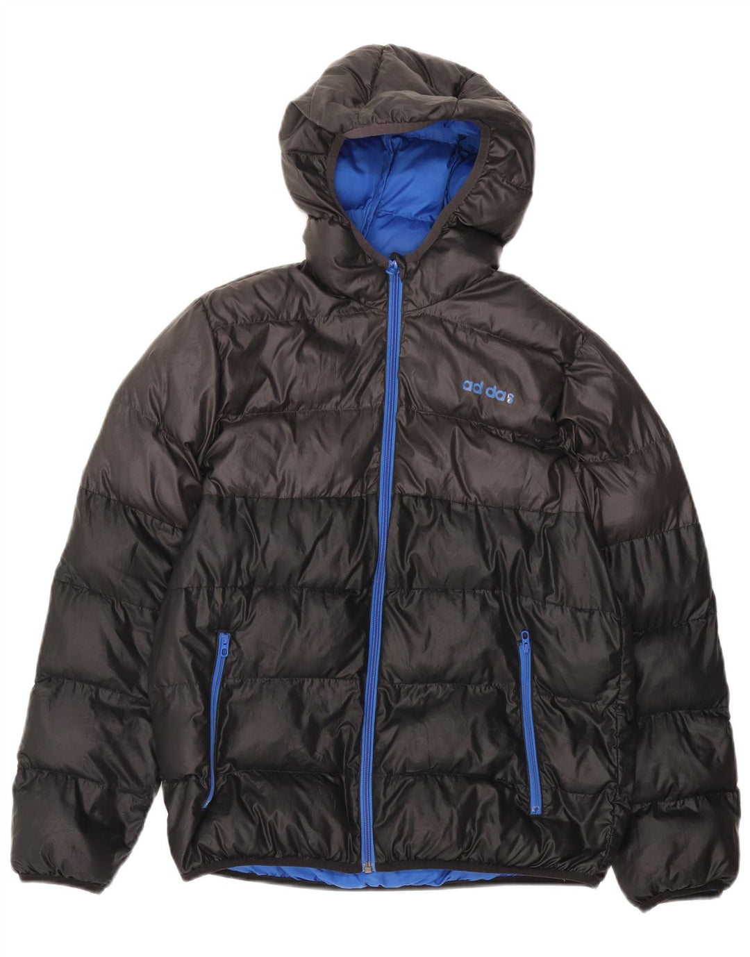 Casaco ADIDAS Menino com Capuz Acolchoado 13-14 Anos Preto Colourblock Poliéster