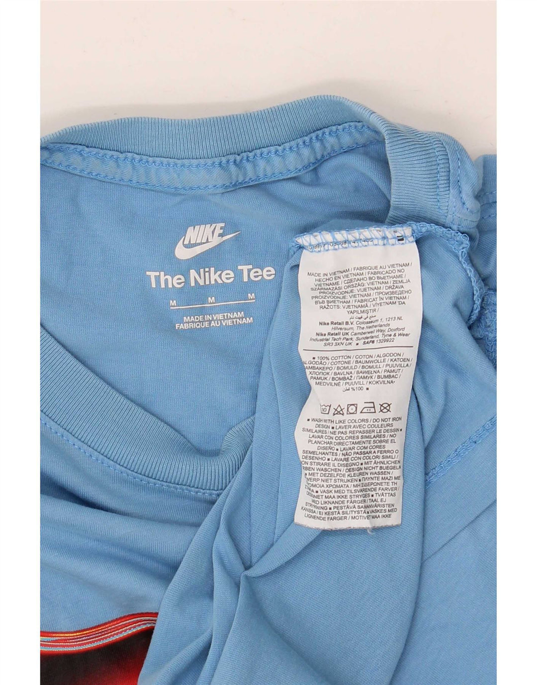 Camiseta Nike masculina gráfica Top médio algodão azul