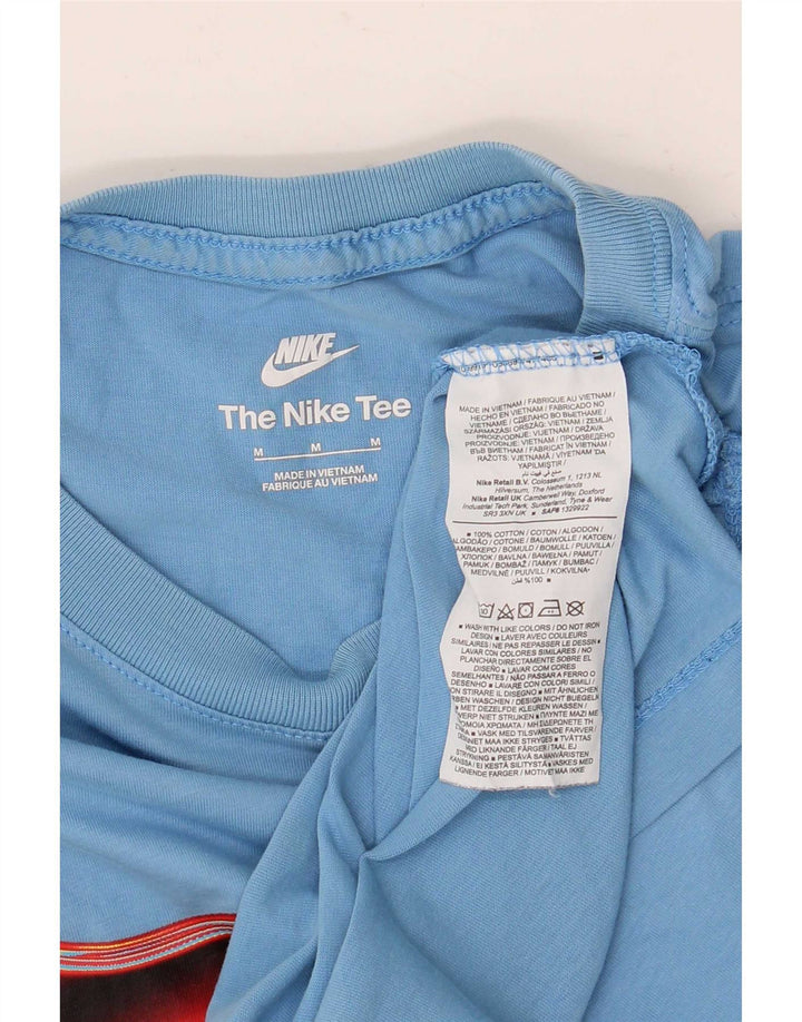 Camiseta Nike masculina gráfica Top médio algodão azul