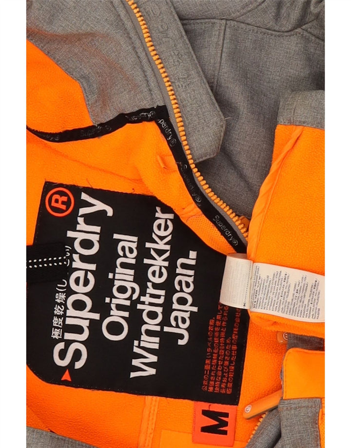 Jaqueta corta-vento masculina Superdry Windtrekker Graphic UK 38 cinza médio