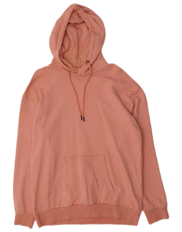 Zara moletom com capuz masculino grande algodão rosa