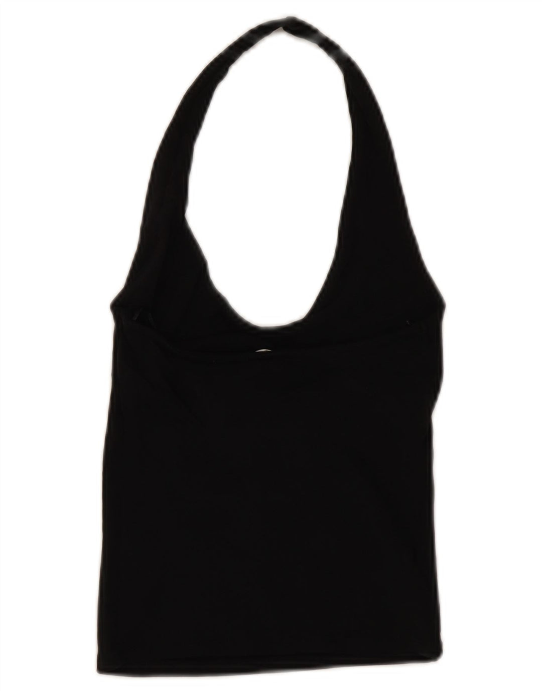 Zara Womens Crop Halter Top UK 12 Médio Algodão Preto