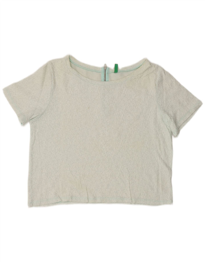 Blusa cropped feminina BENETTON UK 14 médio branco