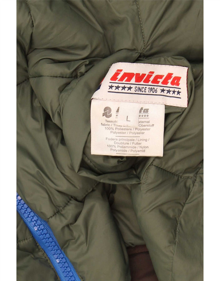 Jaqueta masculina acolchoada reversível com capuz Invicta UK 40 poliéster marrom grande