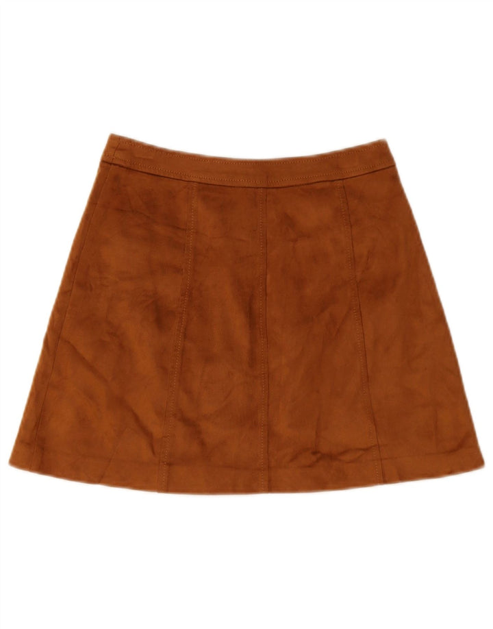 Zara Mulher Trafaluc Mini Saia XS W24 Marrom Poliéster