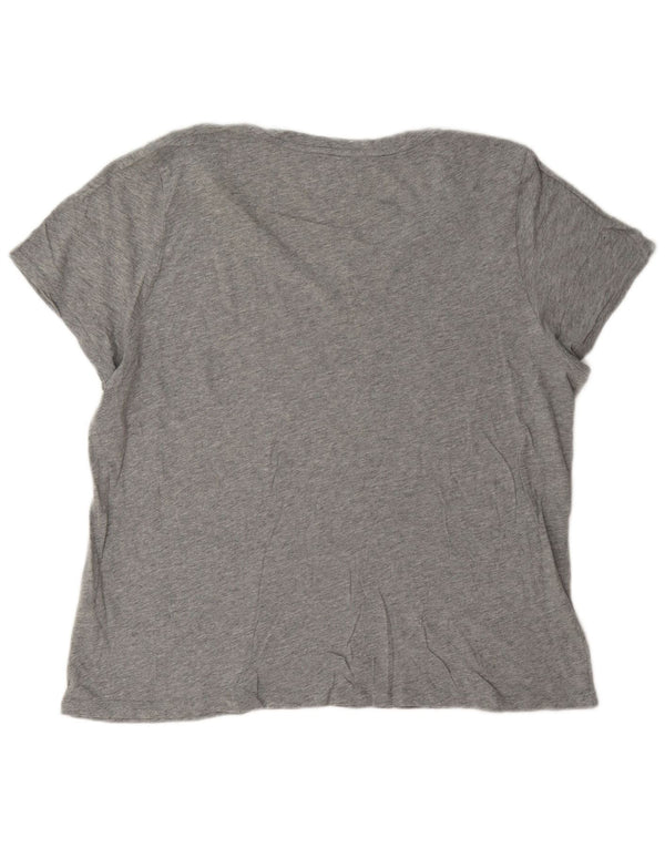 Tommy Hilfiger Camiseta Feminina Relaxed Fit Graphic Top UK 18 XL Cinza Salpicado