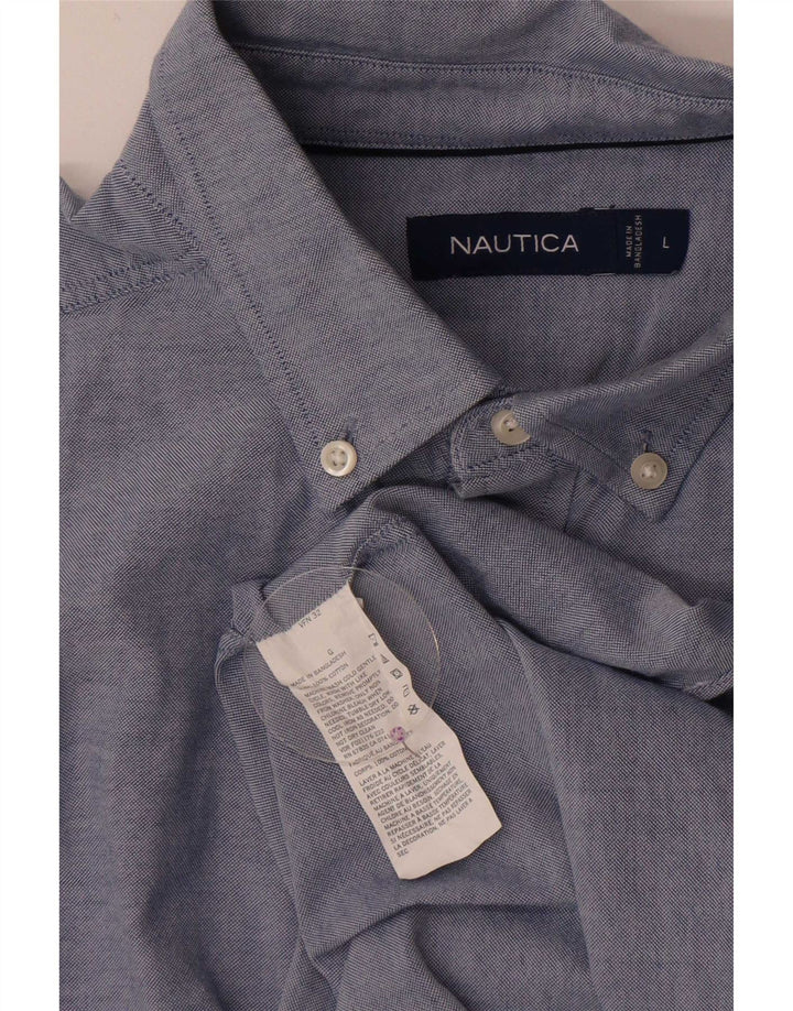 Camisa masculina de manga curta Nautica grande algodão azul