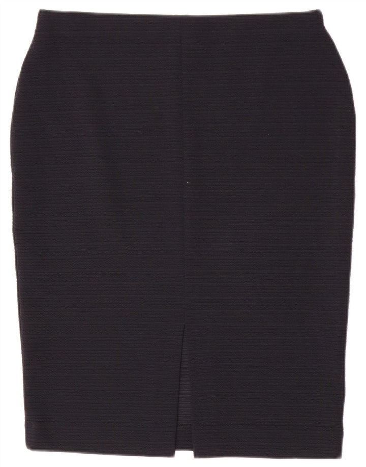 Saia lápis feminina Marks & Spencer UK 12 médio W30 azul marinho poliéster
