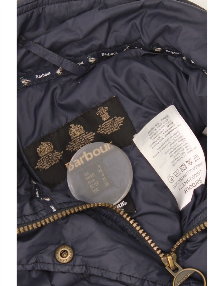 Colete acolchoado feminino Barbour UK 8 pequeno azul marinho poliamida