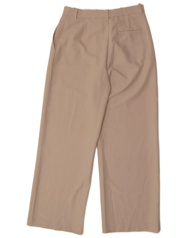 Zara Calça feminina cintura alta solta ajuste grande W30 L32 bege