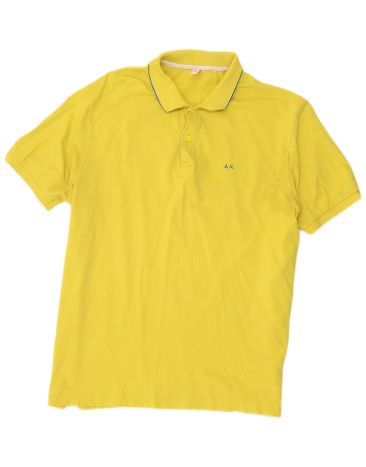 Camisa polo masculina Sun68 2XL algodão amarelo