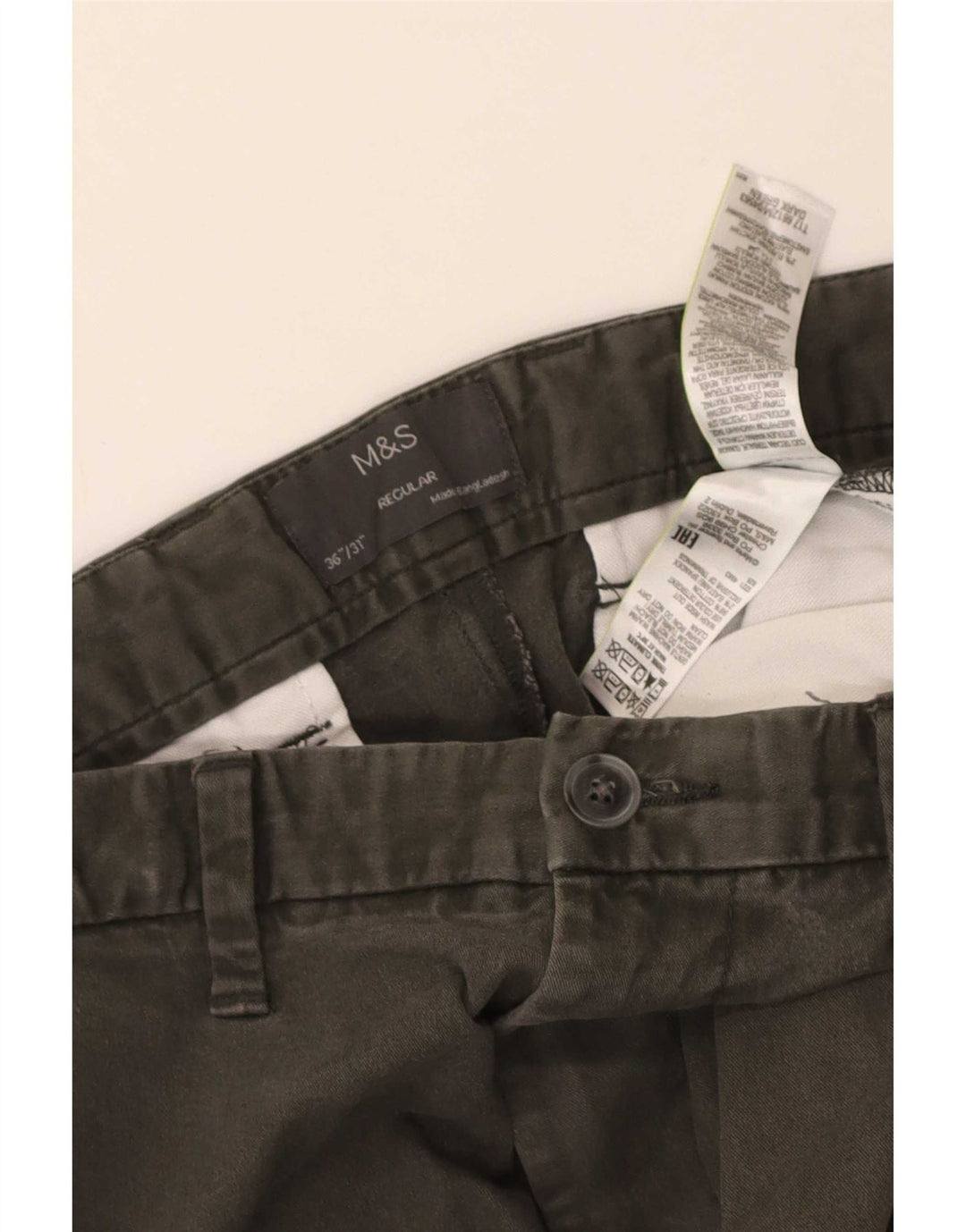 Calça Chino Feminina Marks & Spencer Regular Fit W36 L30 Algodão Cáqui