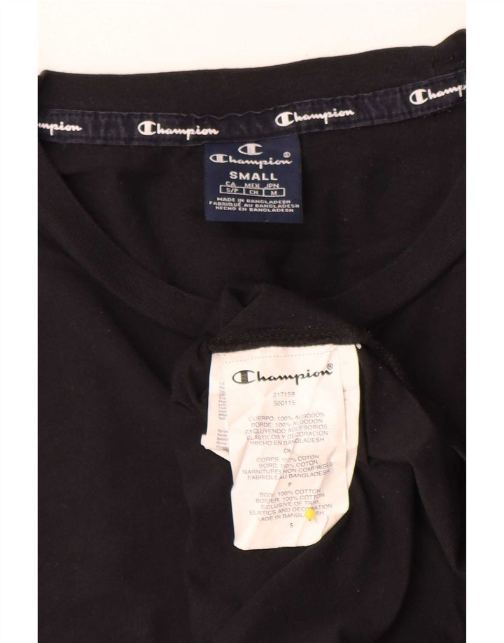 Camiseta masculina Champion pequena de algodão preto