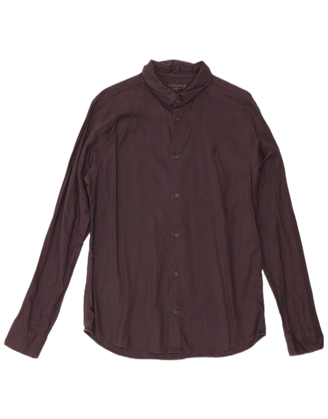 Camisa masculina All Saints de algodão preto médio