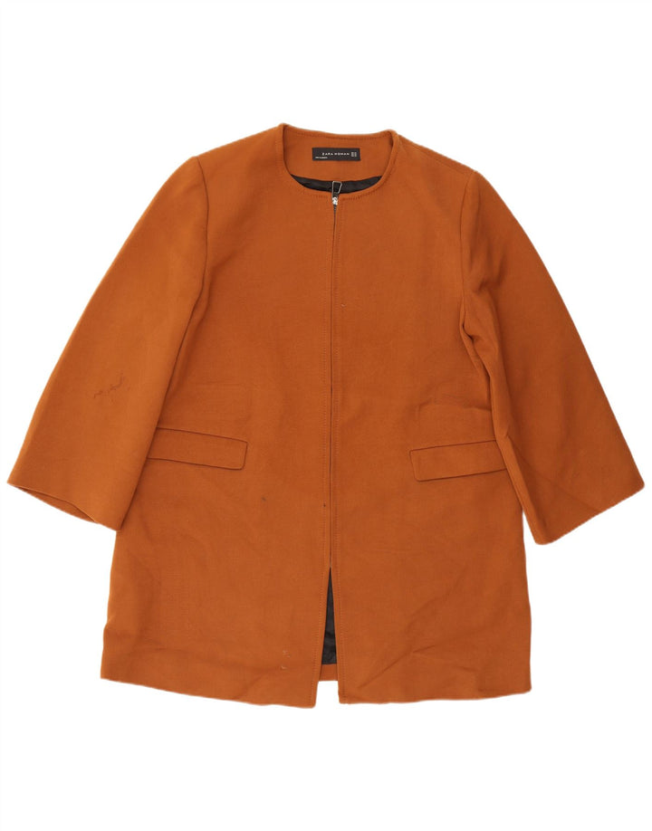 Sobretudo feminino Zara UK 18 XL poliéster marrom