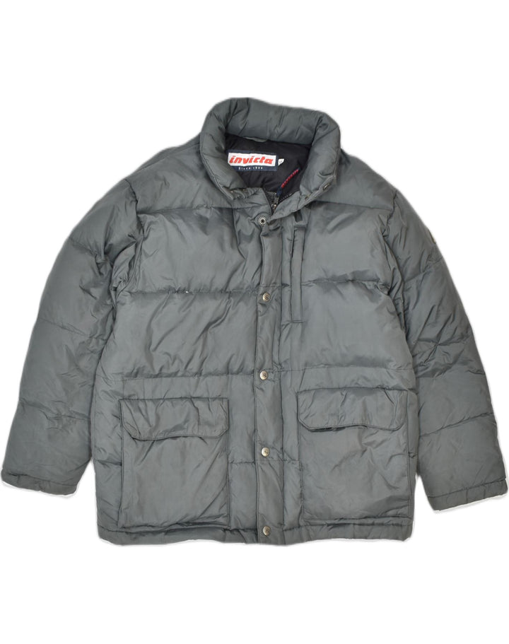 INVICTA Boys Loose Fit Padded Jacket 11-12 Years Grey Polyamide | Vintage | Thrift | Second-Hand | Used Clothing | Messina Hembry 