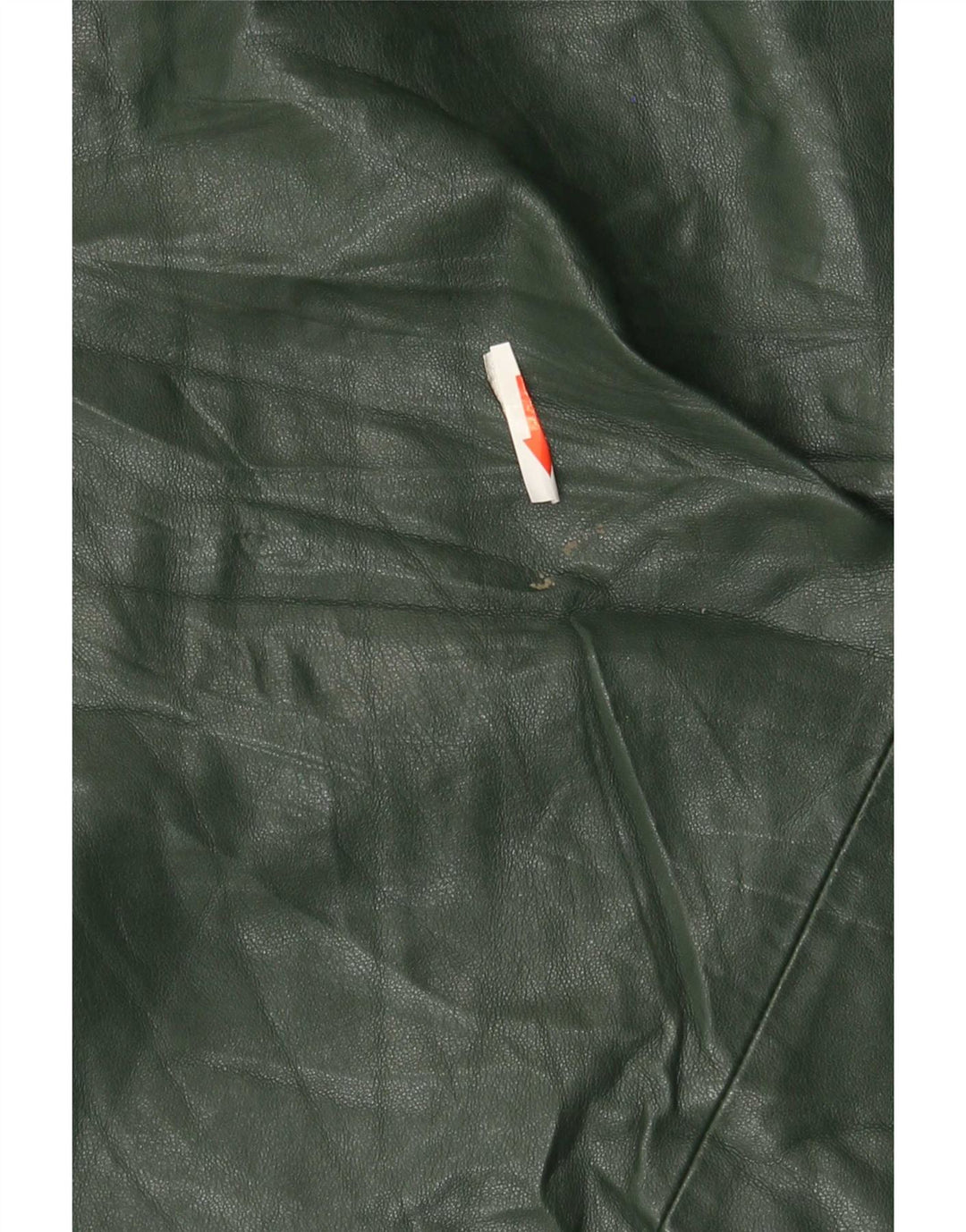 Zara Top feminino de couro sintético com um ombro Reino Unido 12 poliuretano verde médio