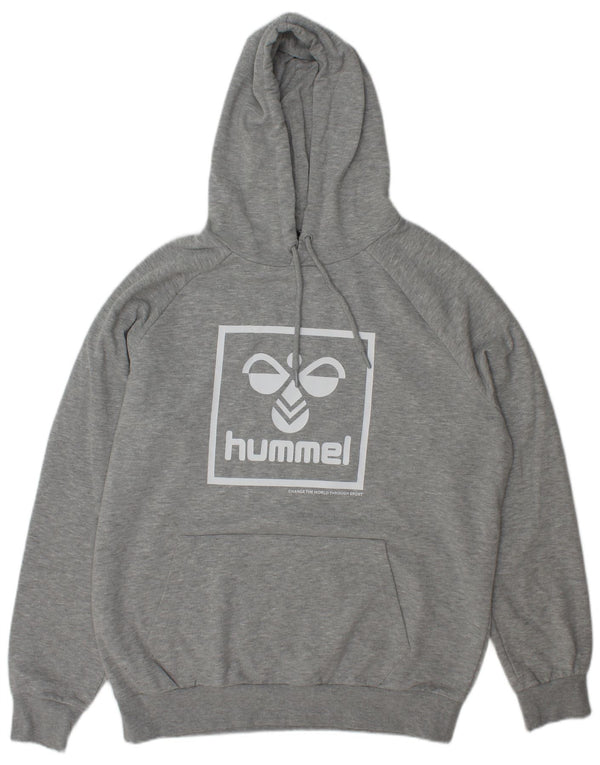 Hummel moletom masculino com capuz gráfico XL poliéster manchado cinza