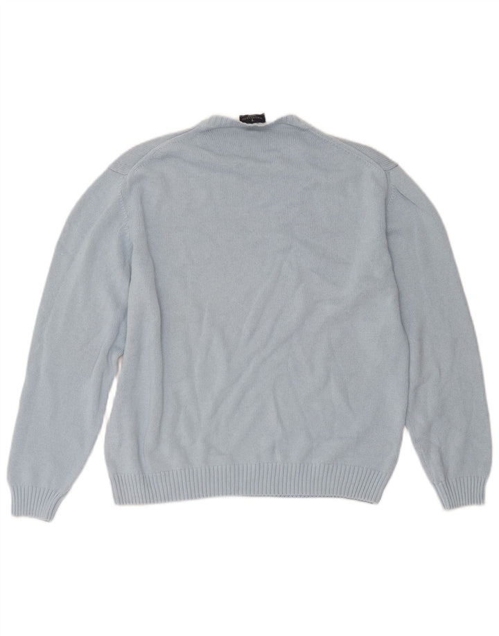 Suéter masculino Trussardi com gola redonda grande azul