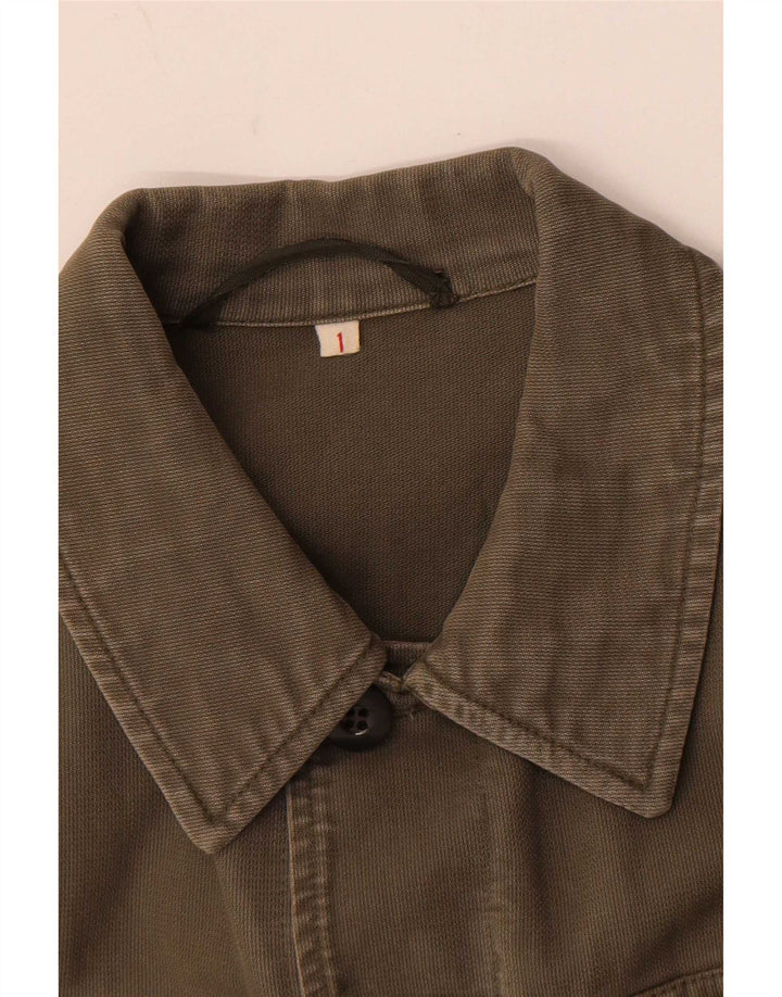 Camisa militar feminina vintage Reino Unido 10 pequena cáqui