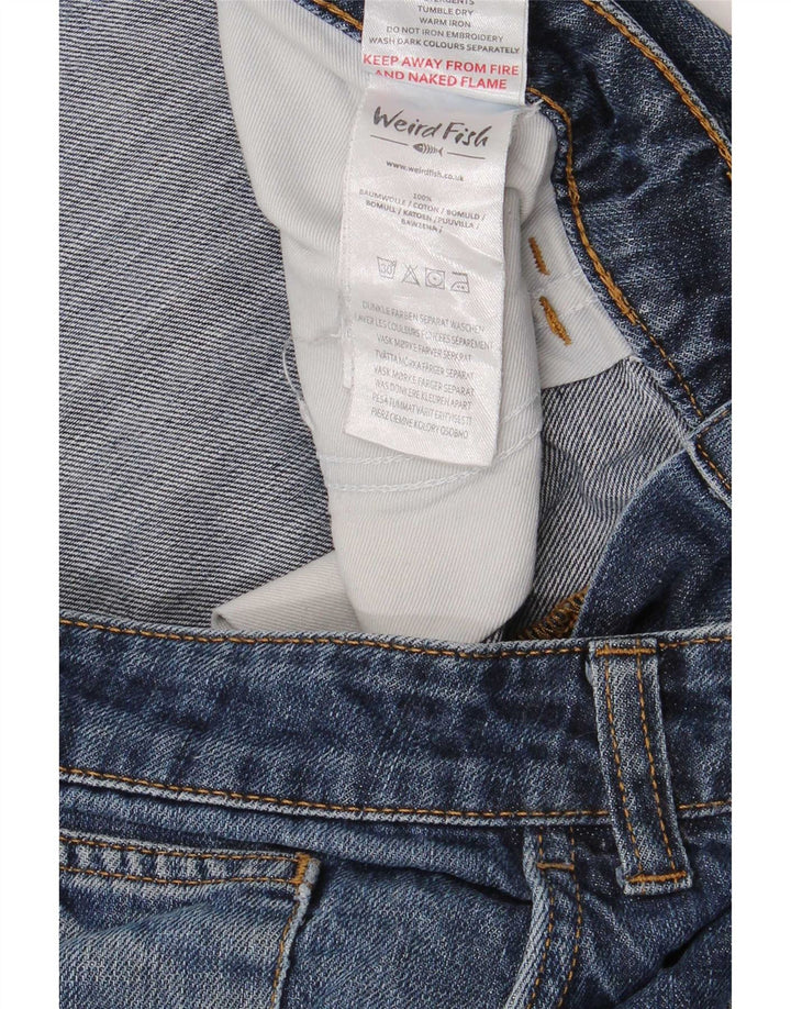 Calça jeans reta feminina Weird Fish W38 L27 algodão azul