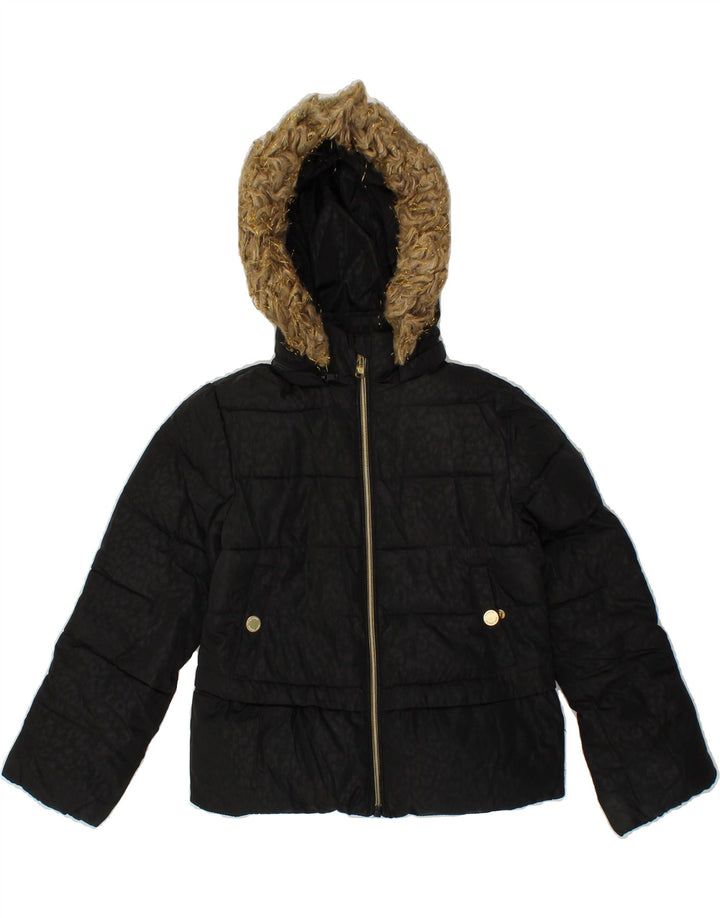MICHAEL KORS Girls Hooded Padded Jacket 5-6 Years Black Polyester Vintage Michael Kors and Second-Hand Michael Kors from Messina Hembry 